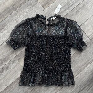 Miami Black Glitter Blouse